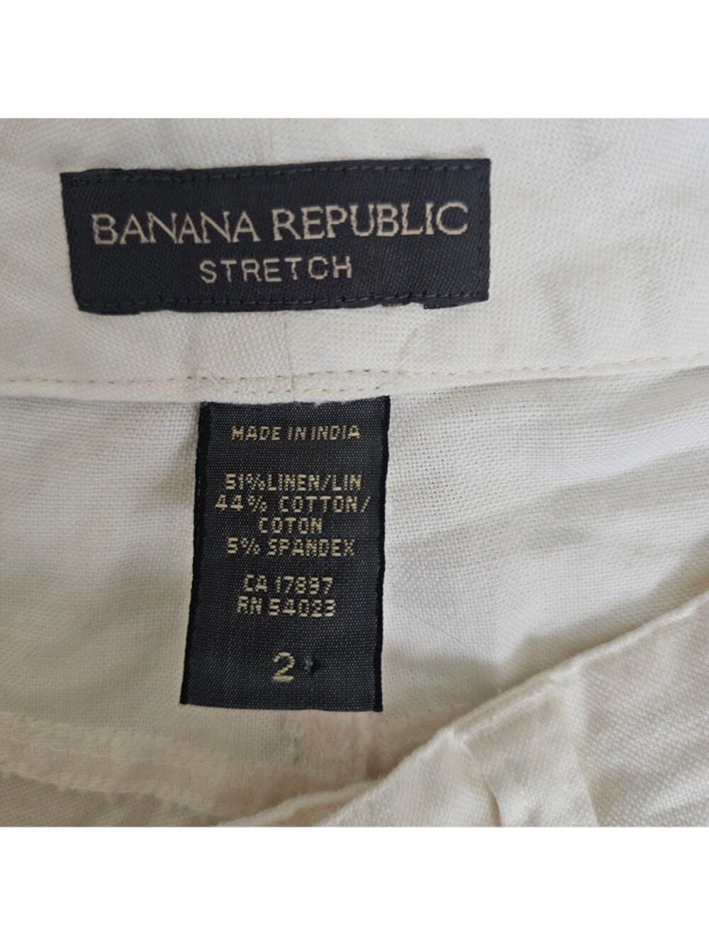 Banana Republic Stretch Cotton-Linen Blend Straight Leg Pants Women's Size 2 - Picture 5 of 11